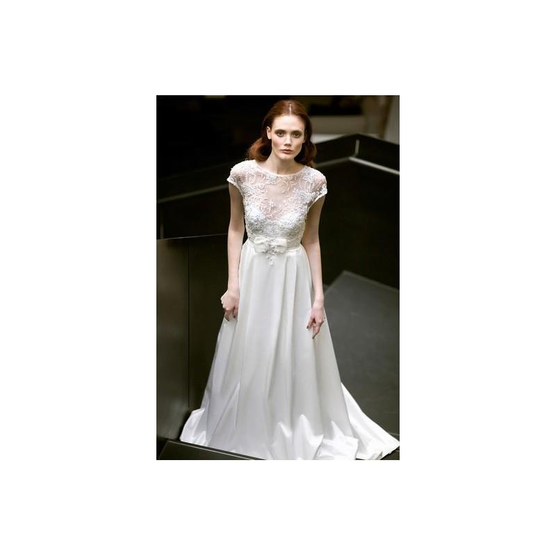 Mariage - Mira Zwillinger F13 Dress 6 - White High-Neck Full Length Mira Zwillinger Fall 2013 A-Line - Nonmiss One Wedding Store
