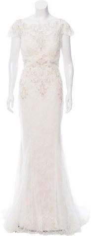 Hochzeit - Badgley Mischka Spring 2015 Lombard Wedding Gown w/ Tags
