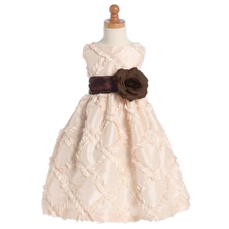 زفاف - Blossom Blush Pink Sleeveless Taffeta Ribbon Dress w/ Detachable Sash & Flower Style: BL208 - Charming Wedding Party Dresses