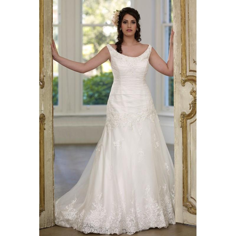 زفاف - Sonsie by Veromia Style SON91604 by Sonsie - Ivory  White Lace  Organza Floor Scooped Fit and Flare Wedding Dresses - Bridesmaid Dress Online Shop