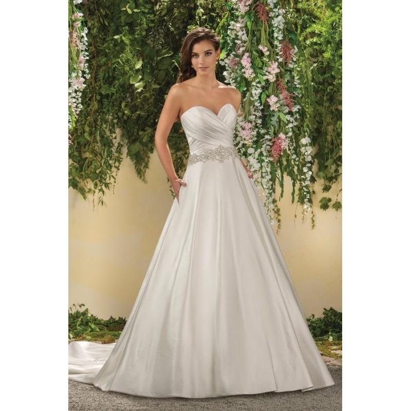 زفاف - Style F181008 by Jasmine Collection - Ivory Satin Floor Sweetheart  Strapless A-Line Wedding Dresses - Bridesmaid Dress Online Shop