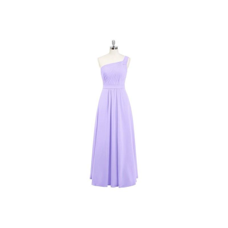 زفاف - Lilac Azazie Hermoine - Chiffon Strap Detail Floor Length One Shoulder Dress - Charming Bridesmaids Store