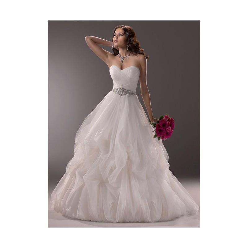 Wedding - 2017 Elegant Ball Gown Strapless with Crystal Belt Floor Length Organza Wedding Dress In Canada Wedding Dress Prices - dressosity.com