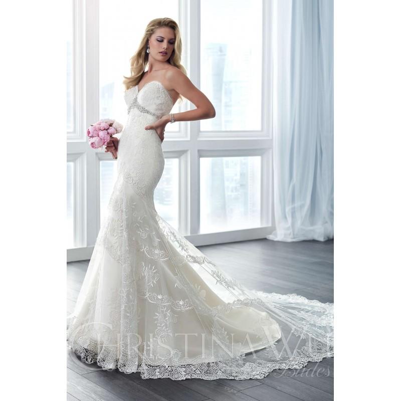 زفاف - Eternity Bride Style 15617 by Christina Wu - Coffee  Ivory  White Lace Floor Sweetheart  Strapless Wedding Dresses - Bridesmaid Dress Online Shop