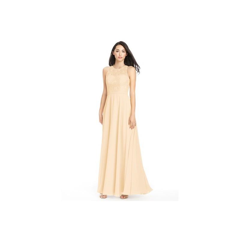 زفاف - Peach Azazie Frederica - Scoop Keyhole Chiffon And Lace Floor Length Dress - Charming Bridesmaids Store