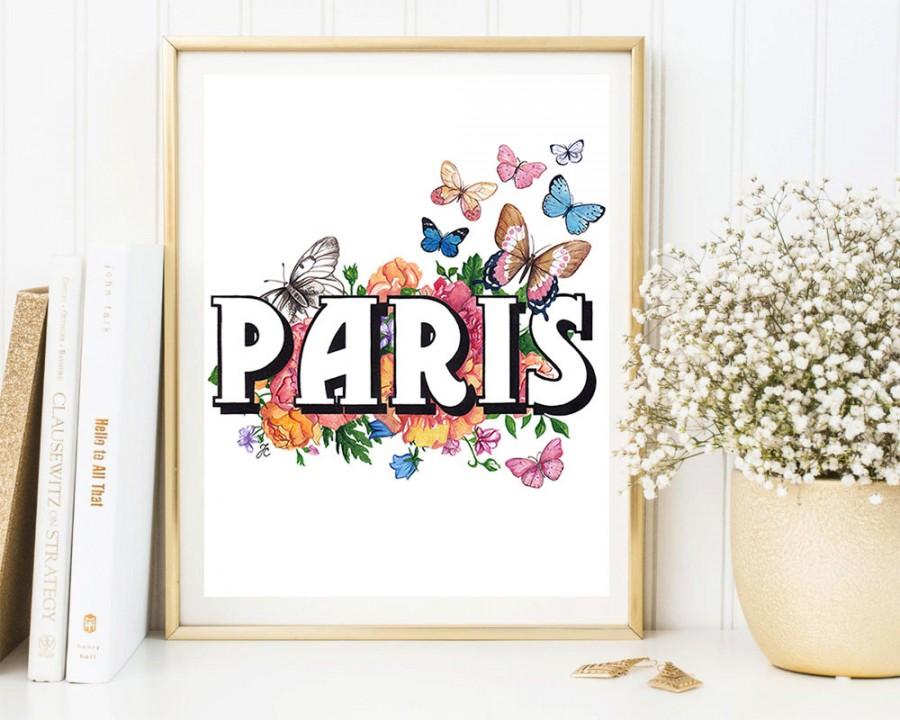 Mariage - Paris print, Paris artwork, Paris painting, Butterflies art, Butterflies print, Fashion calligraphy, Fashion print, Fashion illustration
