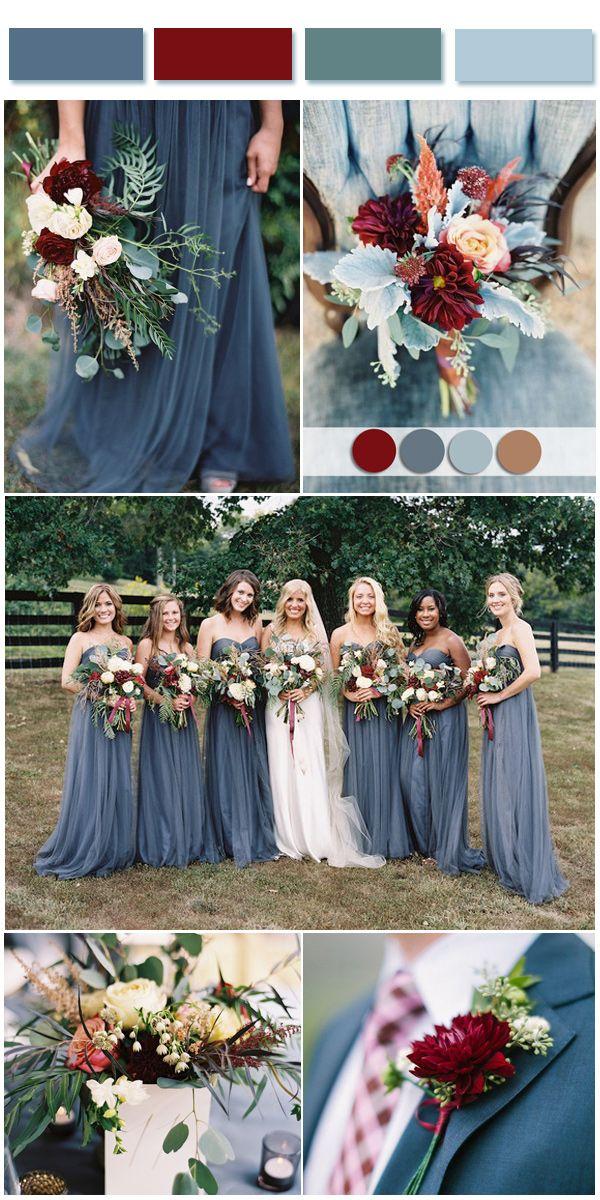Hochzeit - Dusty Blue Wedding Color Combos Inspired By 2017 Pantone