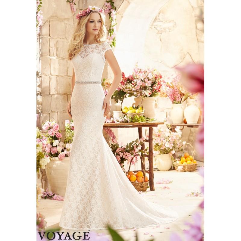 Hochzeit - Voyage by Mori Lee 6804 Lace Fit and Flare Wedding Dress - Crazy Sale Bridal Dresses