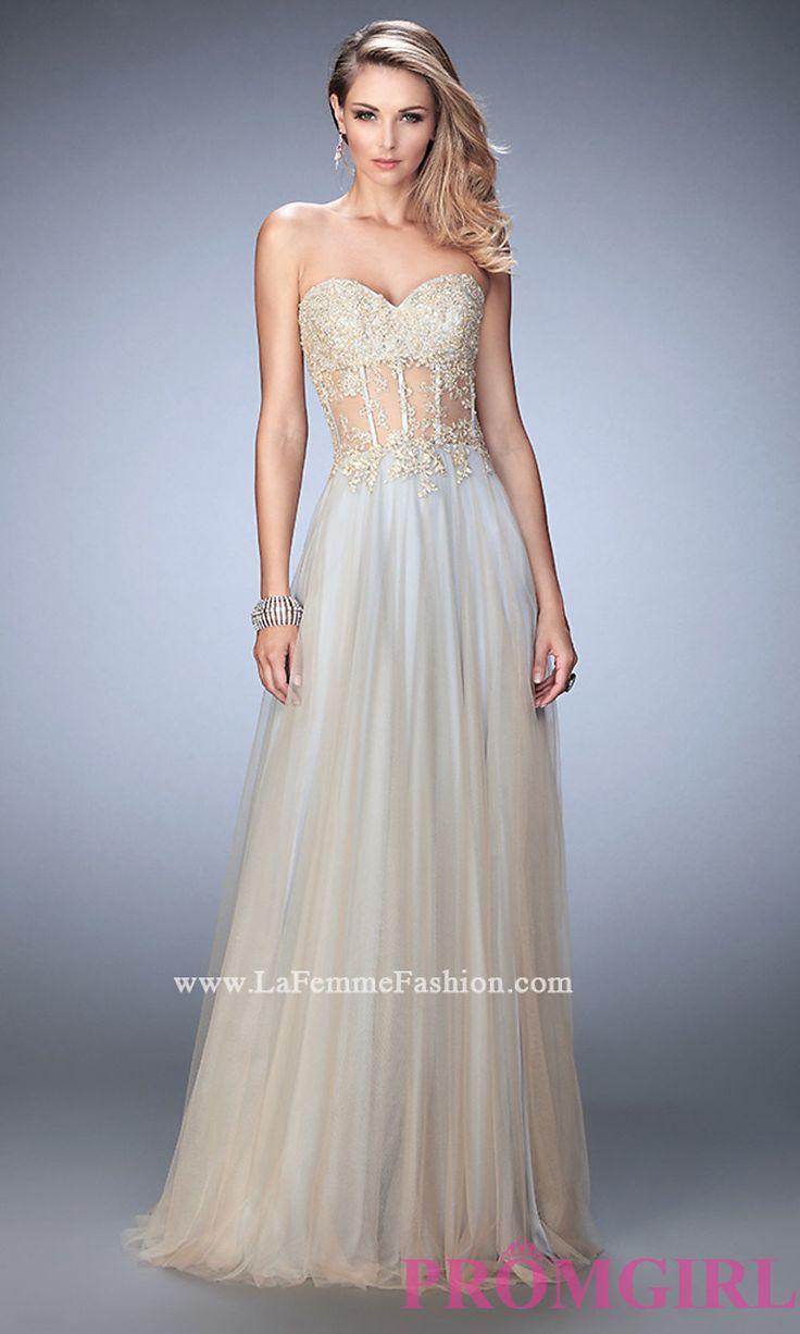 Hochzeit - Strapless La Femme Dress With Corset Bodice