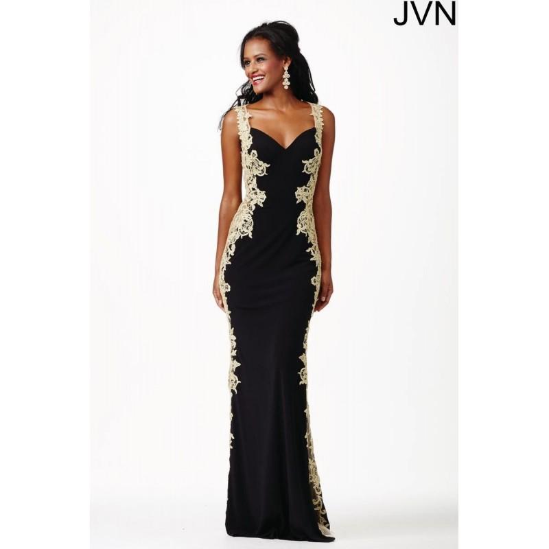 Wedding - JVN Prom JVN29102 Gown with Lace Trim - Brand Prom Dresses
