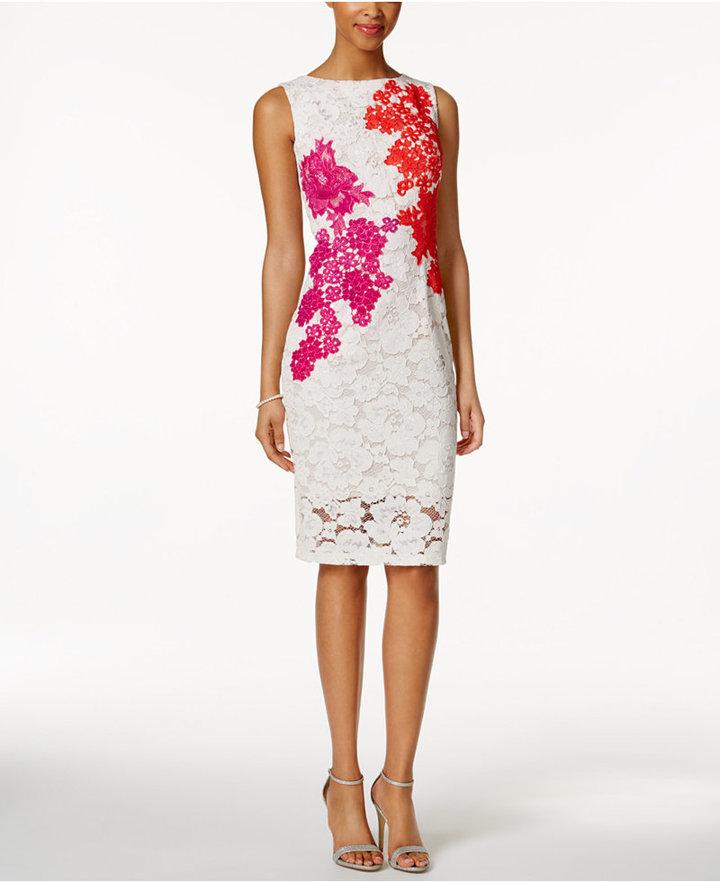 Mariage - Jax Embroidered Floral Lace Illusion Dress