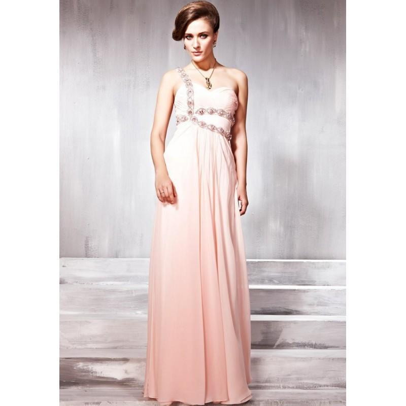 Mariage - Nice A-line One-shoulder Beading Floor-Length Chiffon Dress In Canada Prom Dress Prices - dressosity.com