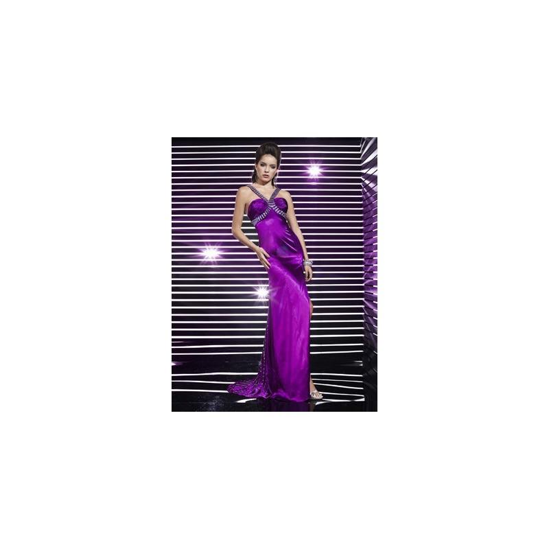 زفاف - 2017 Engrossing Purple Empire Waist Taffeta Sheath / Column Long 2017 Prom Dress In Canada Prom Dress Prices - dressosity.com
