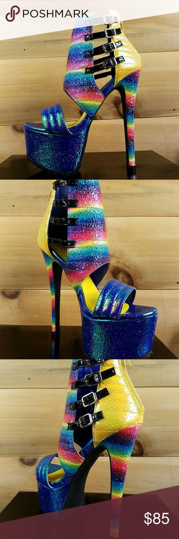 زفاف - Privileged Multi Color Iridescent Platform Heel Boutique