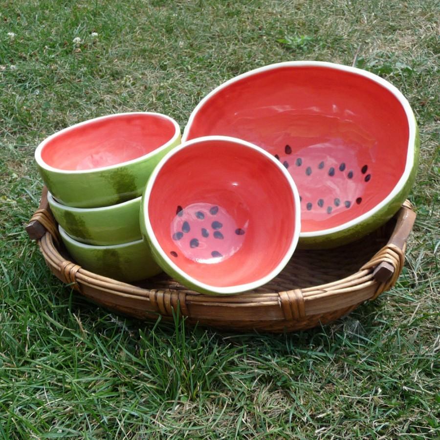 Hochzeit - Watermelon Bowls Serving Set