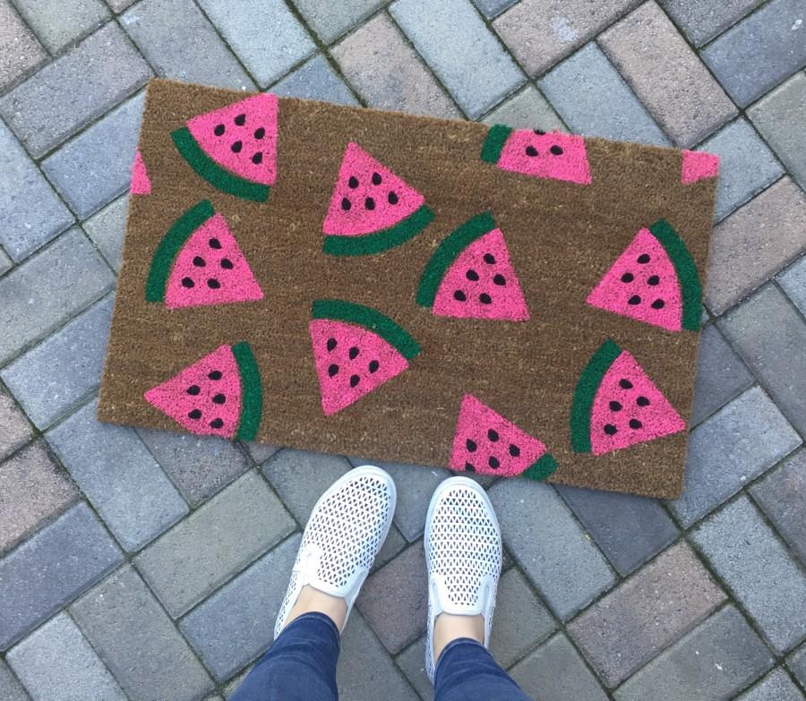 Mariage - Watermelon doormat / Custom, Outdoor Welcome Mat / Wedding Gift / Housewarming Gift / Summer Decor / Unique Gift / Spring Doormat / Cute