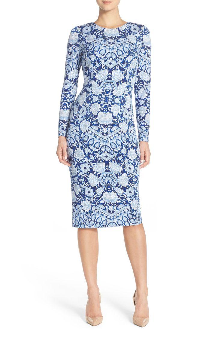 زفاف - Women's Maggy London Print Jersey Midi Dress