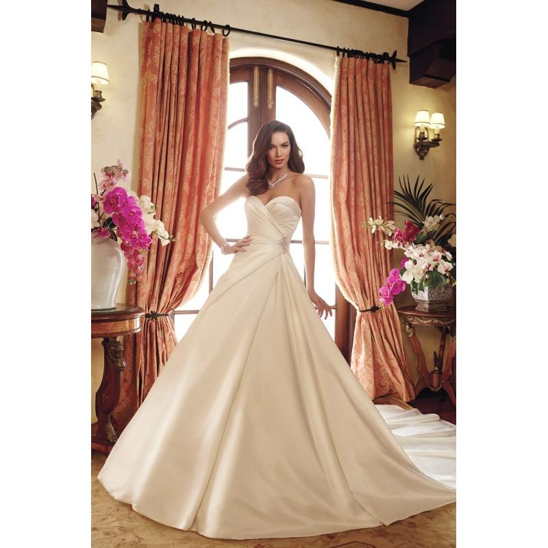 Wedding - Style Y11721 by Sophia Tolli - Ivory  White Satin Detachable Straps Floor Sweetheart  Strapless Wedding Dresses - Bridesmaid Dress Online Shop