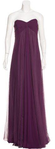 Mariage - Monique Lhuillier Bridesmaids Pleated Strapless Dress w/ Tags