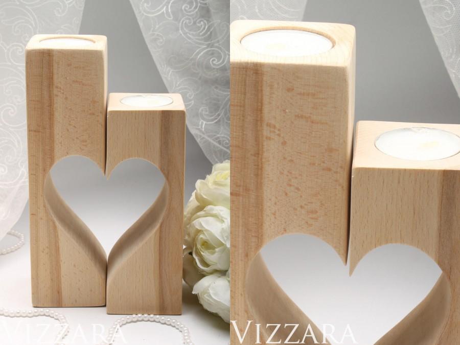 Mariage - holders candles wooden wedding heart candle light holder wedding candles family gift heart candle holder gift mum love gift wedding rustic