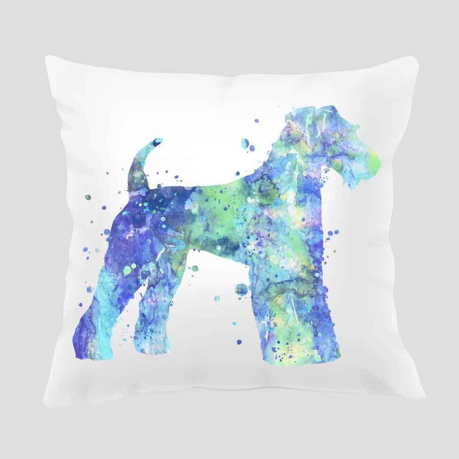 Свадьба - Watercolor Airedale Terrier 2 Throw Pillow, Watercolor Airedale Terrier Pillow, Pillow Cover, Accent Pillow, Nursery Decor