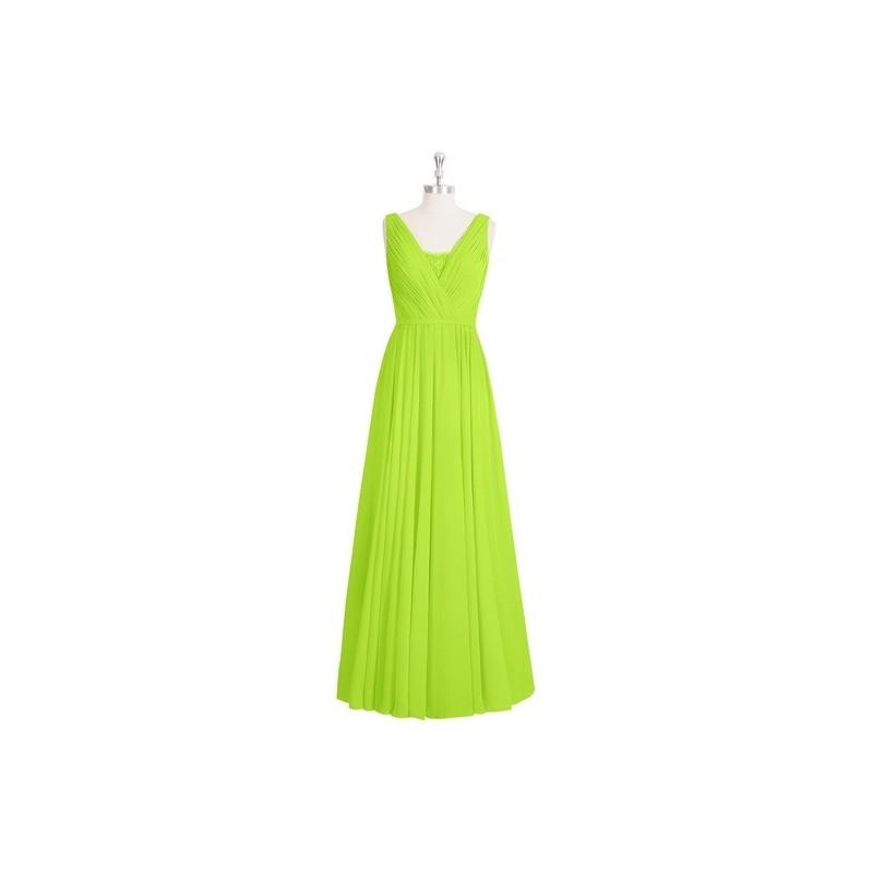 Wedding - Lime_green Azazie Ellen - V Back V Neck Chiffon And Lace Floor Length Dress - Cheap Gorgeous Bridesmaids Store