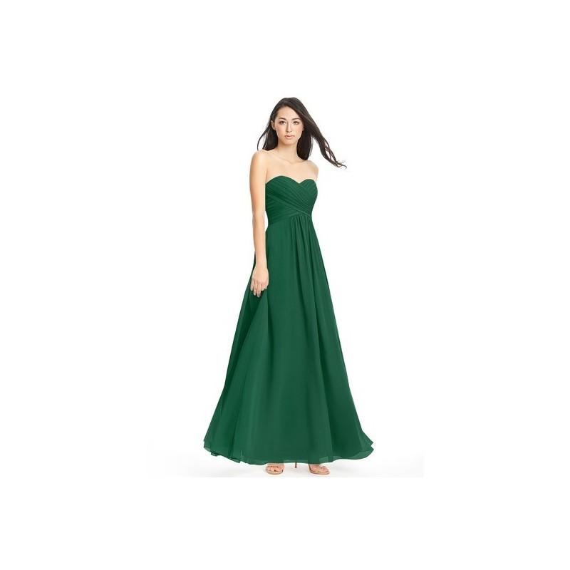 زفاف - Dark_green Azazie Yazmin - Sweetheart Floor Length Back Zip Chiffon Dress - Charming Bridesmaids Store