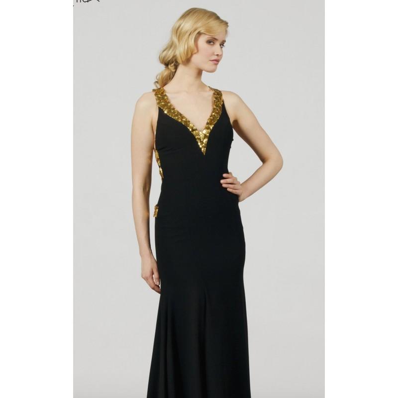 زفاف - Embellished V Neckline Crepe Gown by Saboroma Dresses 99898 - Bonny Evening Dresses Online 