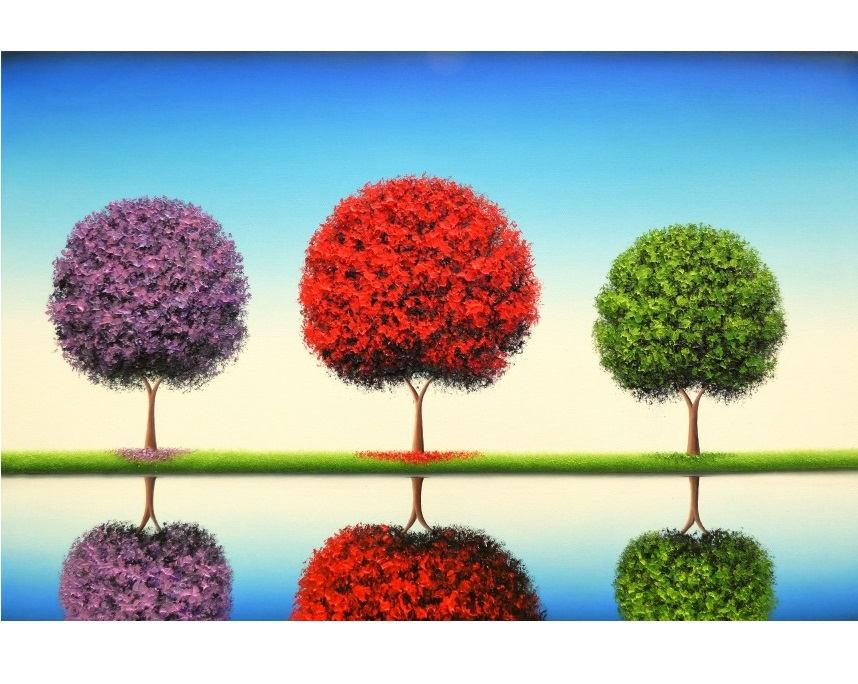 Wedding - Contemporary Art Colorful Trees Painting, ORIGINAL Painting, Oil Painting, Large Canvas Art, Abstract Art, Tree Art, Modern Wall Art, 24x36
