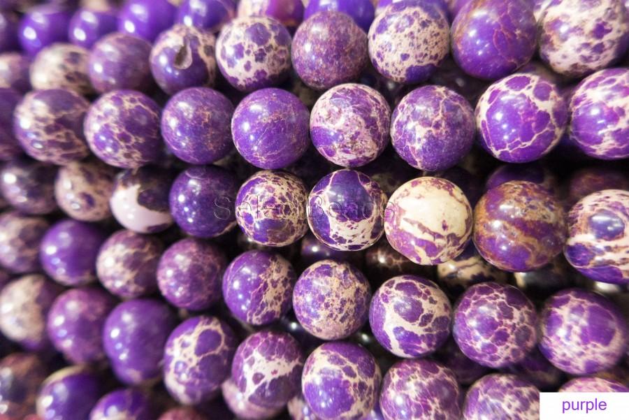 Hochzeit - purple emperor stone round beads - orange imperial jasper gemstone - red sea sediment jasper beads - orange gemstone beads - 15inch