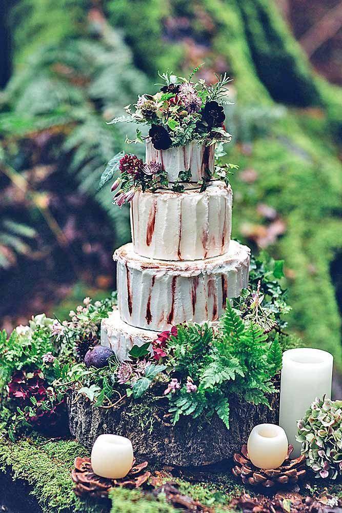 زفاف - 30 Must-See Rustic Woodland Themed Wedding Cakes