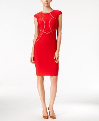 Mariage - INC International Concepts Mesh-Inset Sheath Dress, Only At Macy's