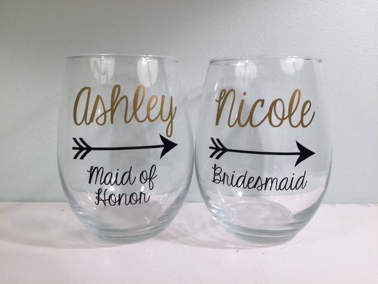 Hochzeit - Personalized Wine Glass For Your Bridesmaids