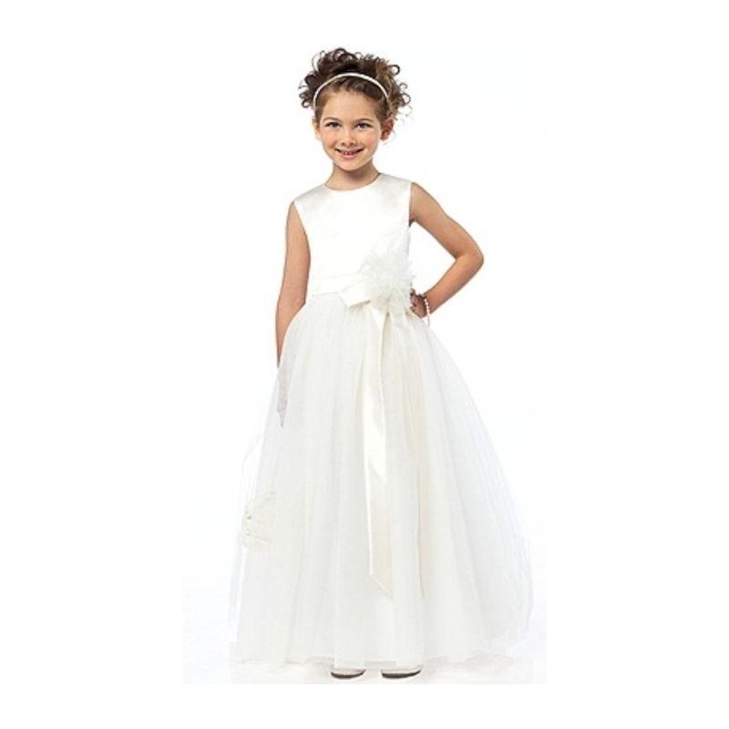 زفاف - Dessy Satin Tulle Flower Girl Dress FL4030 - Brand Prom Dresses