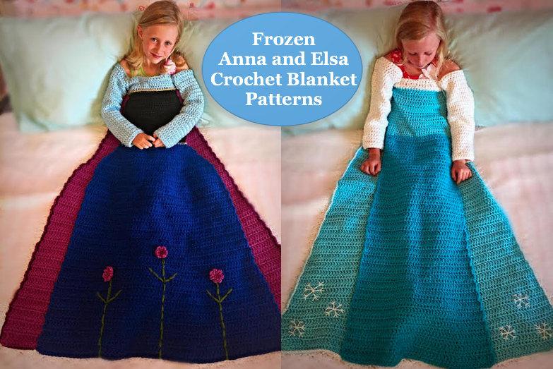 زفاف - Anna and Elsa Crochet Princess Dress Blanket PATTERNS