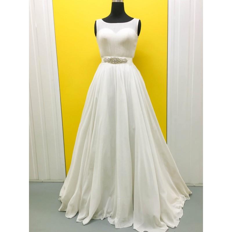 Свадьба - Full Length Aline Ivory Chiffon Wedding Dress - Hand-made Beautiful Dresses
