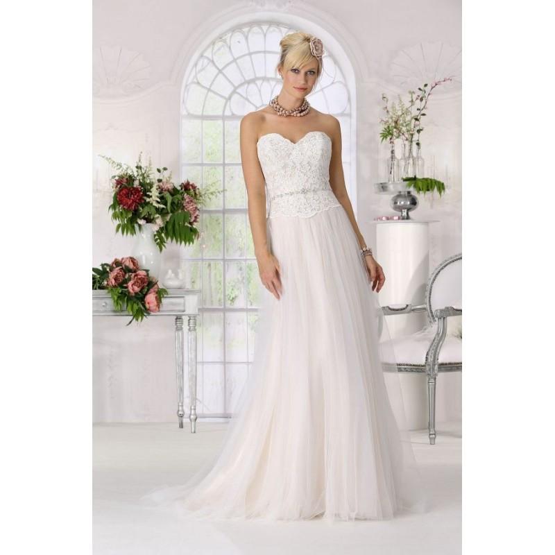 زفاف - Style 9106 by Très Chic - Champagne Lace  Tulle Floor Sweetheart  Strapless A-Line  Princess Wedding Dresses - Bridesmaid Dress Online Shop