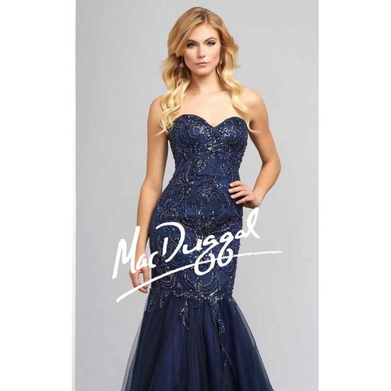 Wedding - Embellished Strapless Tulle Mermaid Gown by Mac Duggal Couture 78843D - Bonny Evening Dresses Online 