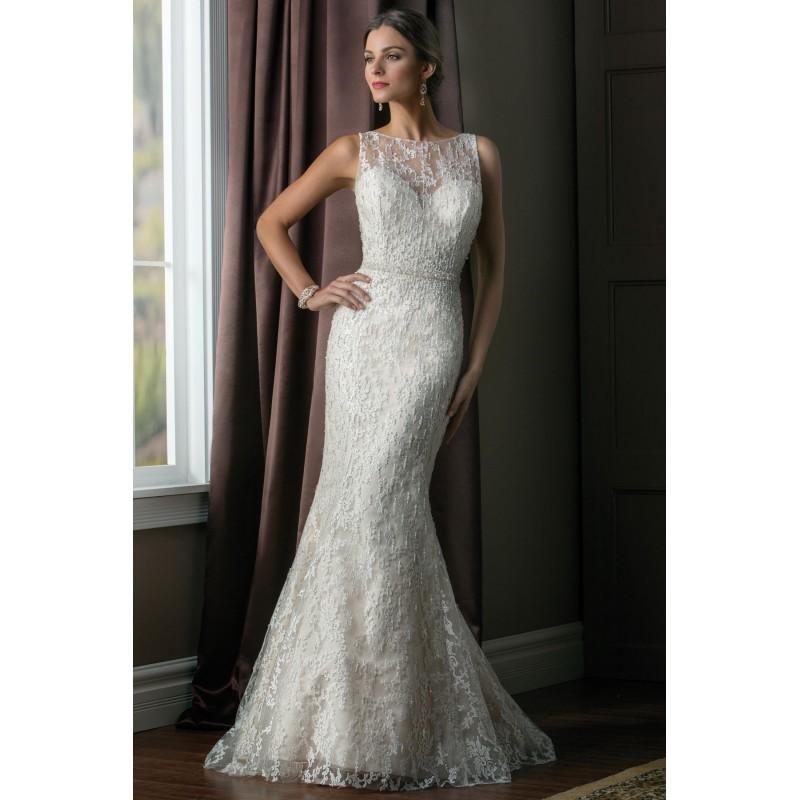 Wedding - Style T172009 by Jasmine Couture - Ivory  White Lace Keyhole Back Floor High  Illusion Fit and Flare Wedding Dresses - Bridesmaid Dress Online Shop