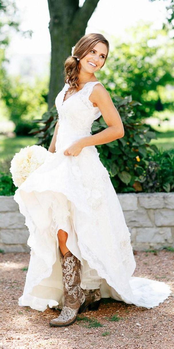 Mariage - Simple Country Style Wedding Dresses With Boots Trends (100  Ideas)