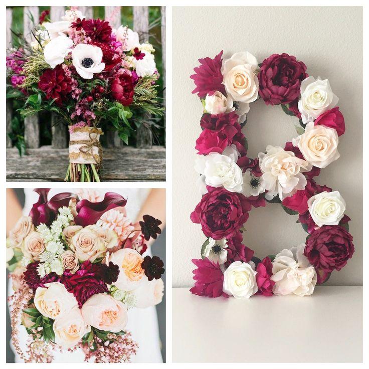 Hochzeit - Wedding Letter, Flower Monogram, Floral Letter, Flower Letter, Bridal Letter, Wedding Monogram, Custom Flower Initials, Head Table Monogram