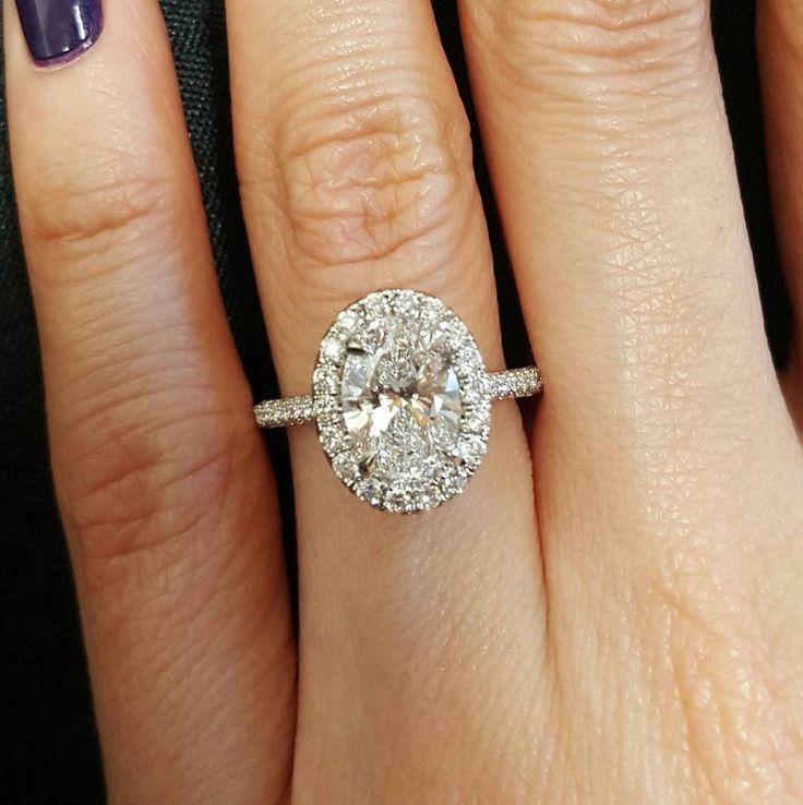 زفاف - Details About 2.00 Ct Natural Oval Halo Pave Diamond Engagement Ring - GIA Certified