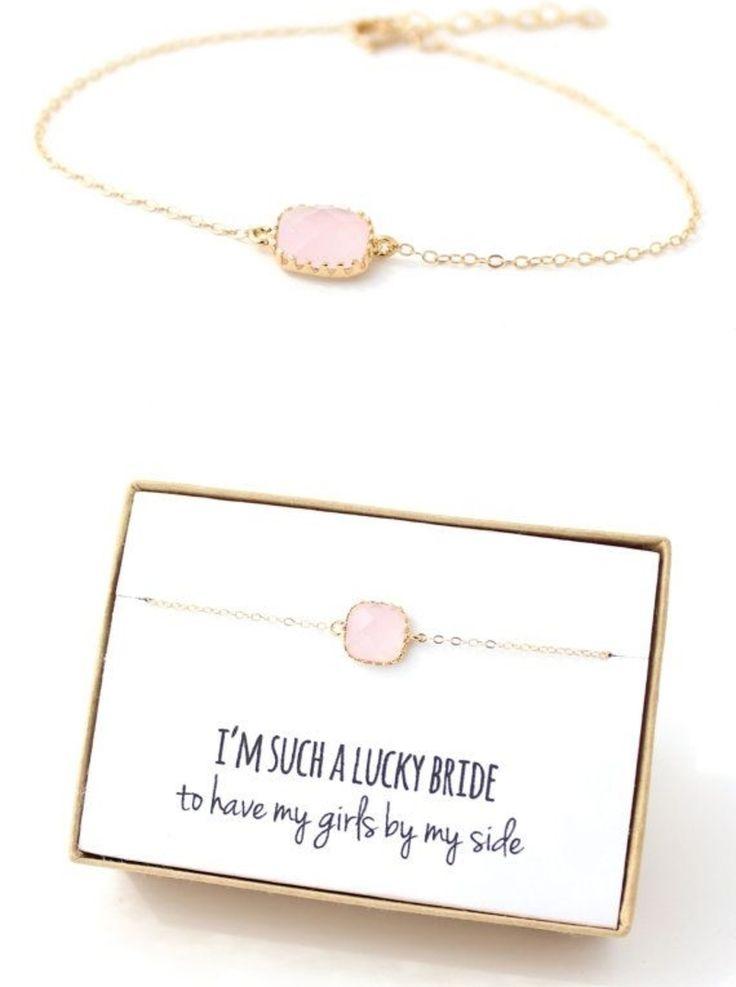 Wedding - Pink Stone Bracelet Gift For Your Bridesmaids