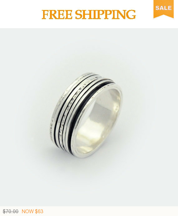 زفاف - ON SALE, Delicate Silver Ring, gift for her, Simple Spinner ring, Fidget Ring, Meditation Ring, Spinner ring, Silver wedding ring