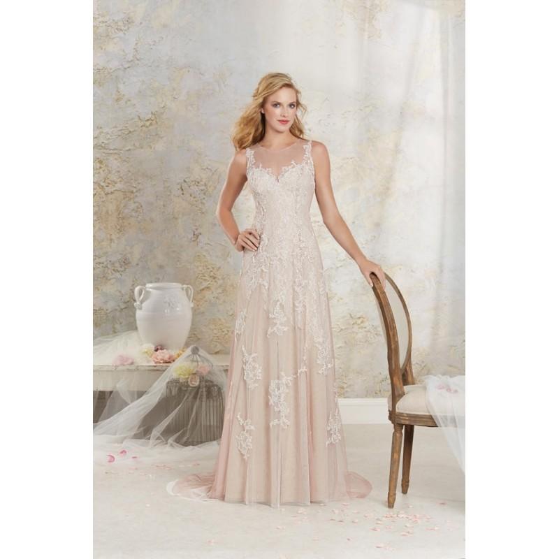زفاف - Alfred Angelo 8530 Illusion Neckline Lace A-Line Wedding Dress - Crazy Sale Bridal Dresses
