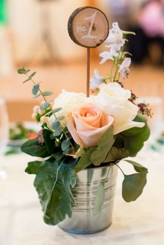 Wedding - A Floral Display of Table Numbers