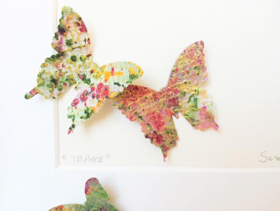 زفاف - Butterfly painting, paper handmade, wedding gift, butterfly gift, wedding decor, wedding present, butterfly wall, butterfly paper gift