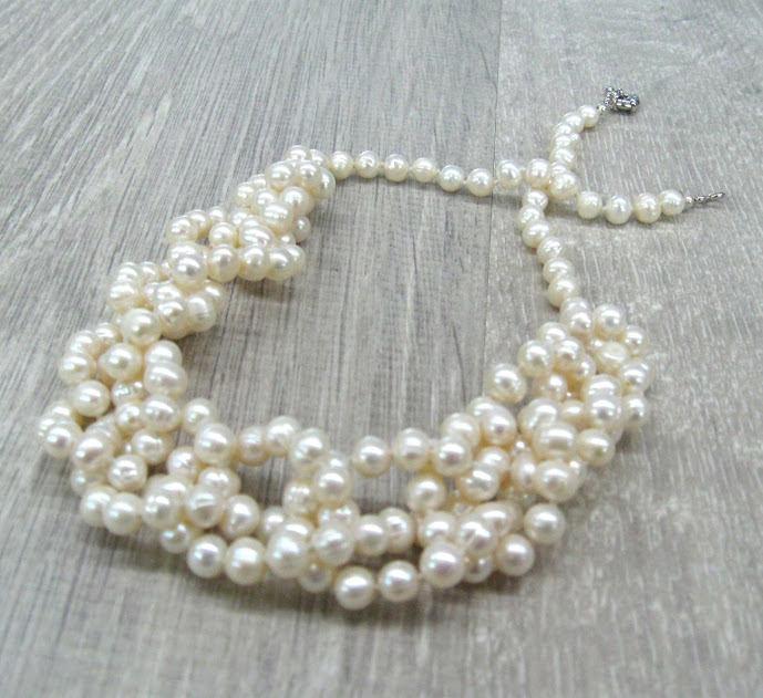 زفاف - Freshwater Pearl jewelry very long pearl strands bridal necklace knotted strand wedding necklace anniversary gift crochet lariat rope choker