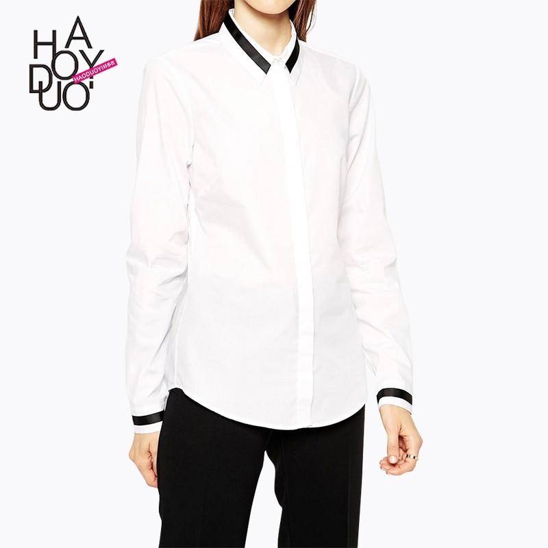 زفاف - Office Wear Solid Color Slimming Long Sleeves White Blouse - Bonny YZOZO Boutique Store