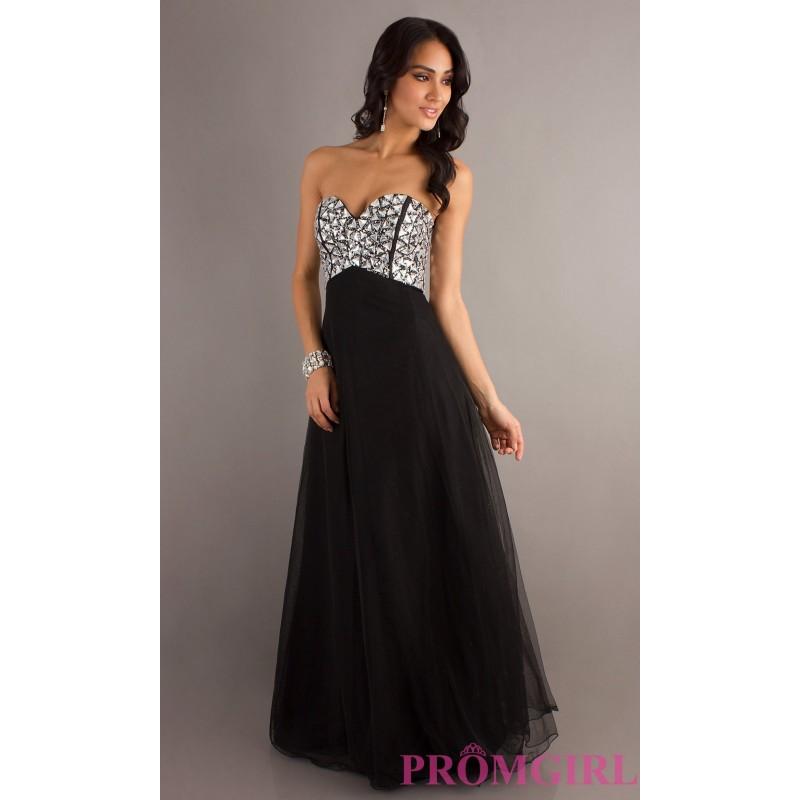 Wedding - Strapless Beaded Black Evening Gown - Brand Prom Dresses